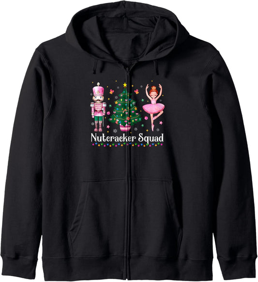 Christmas Nutcracker Squad Ballet Dance Women Kids Girls Zip Hoodie