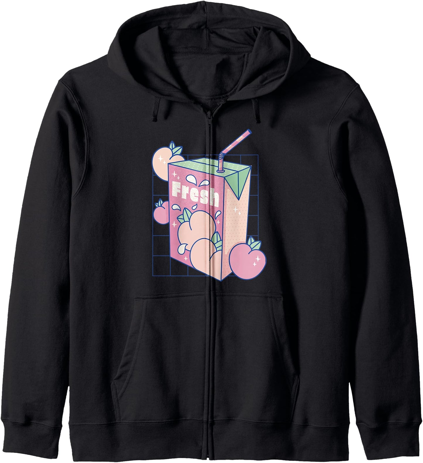 Peach Juice Box - Vaporwave 80s 90s Japanese Anime Style Hoodie