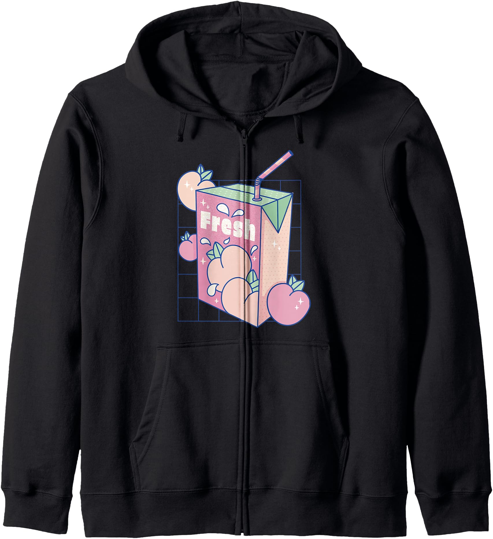 Peach Juice Box - Vaporwave 80s 90s Japanese Anime Style Hoodie