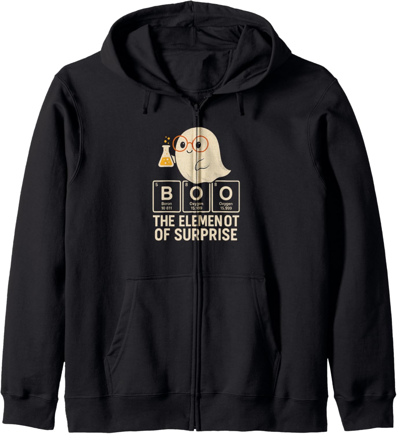Chemistry Boo The Element Of Surprise Cute Chemist Halloween Zip Hoodie