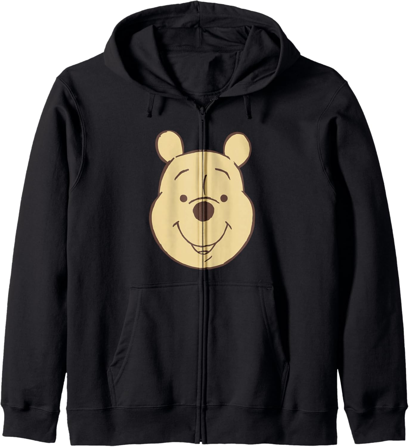 Disney Winnie The Pooh Classic Vintage Bear Big Face Zip Hoodie