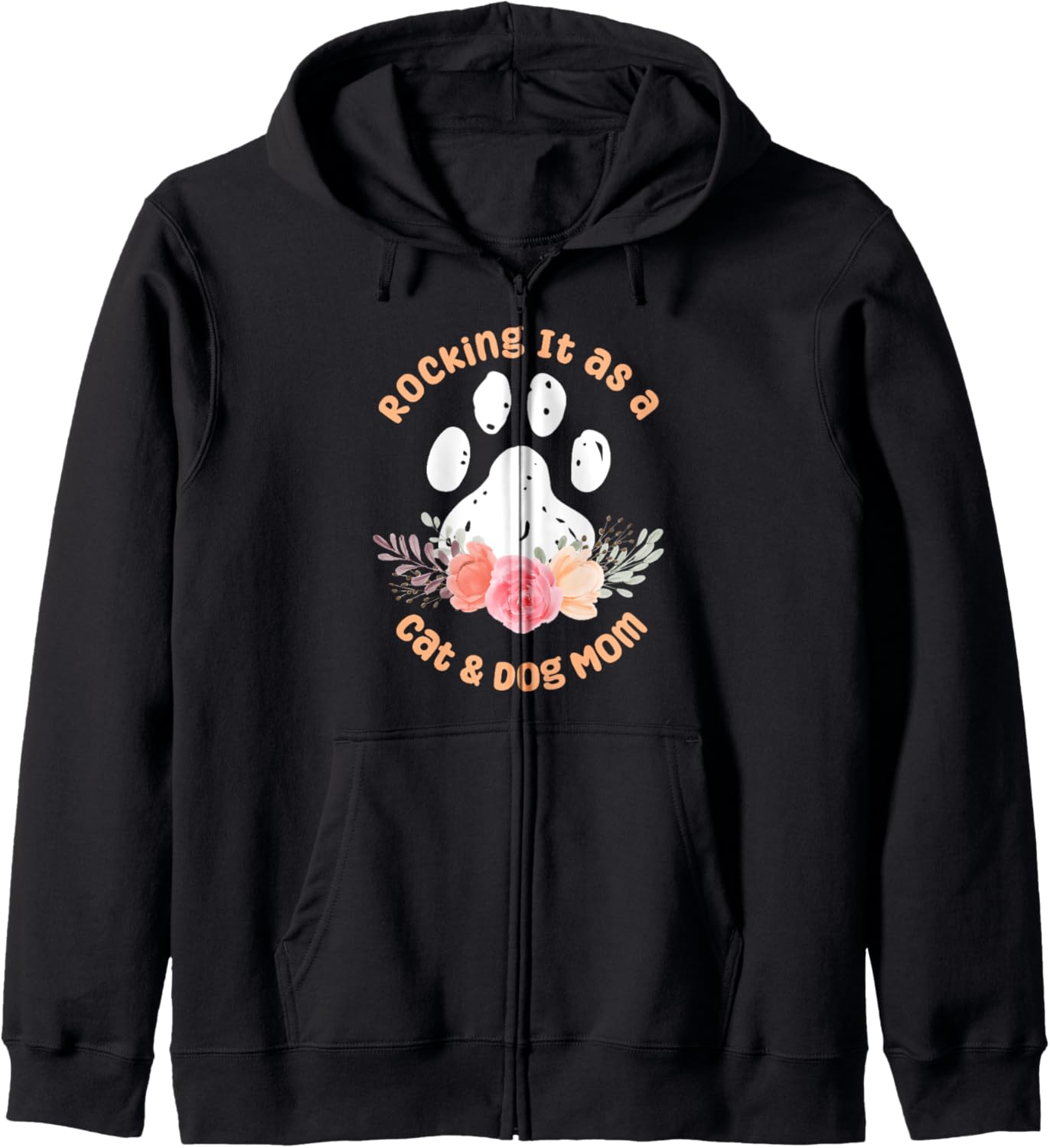 Cat And Dog Mom Fur Mama Mother's Day Zip Hoodie