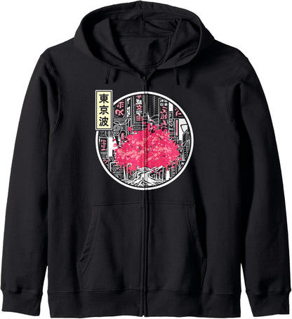 Cherry Blossom Sakura Tree Japanese City Japan Anime Hoodie