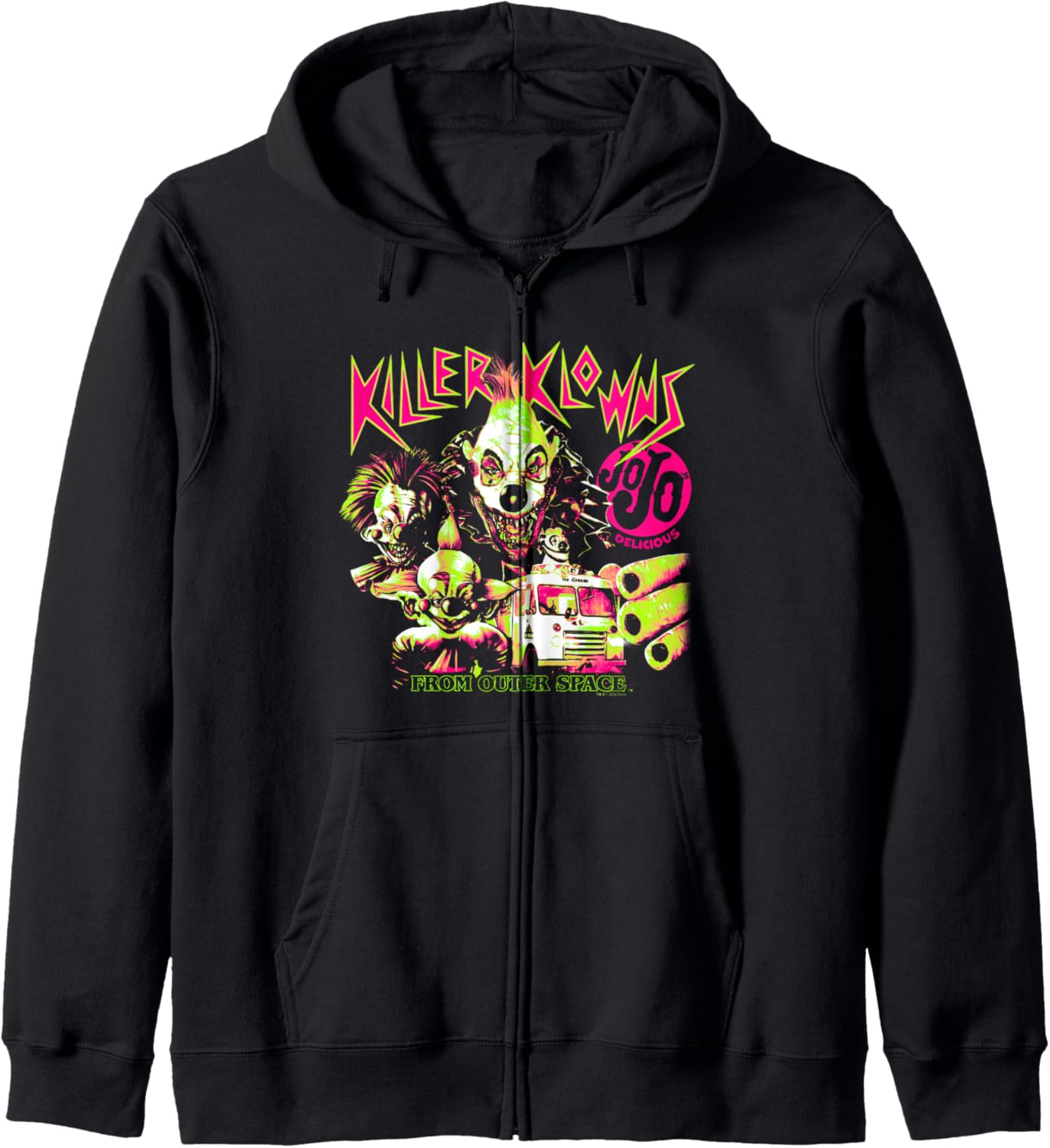 Killer Klowns from Outer Space JoJo Delicious Neon Poster Zip Hoodie