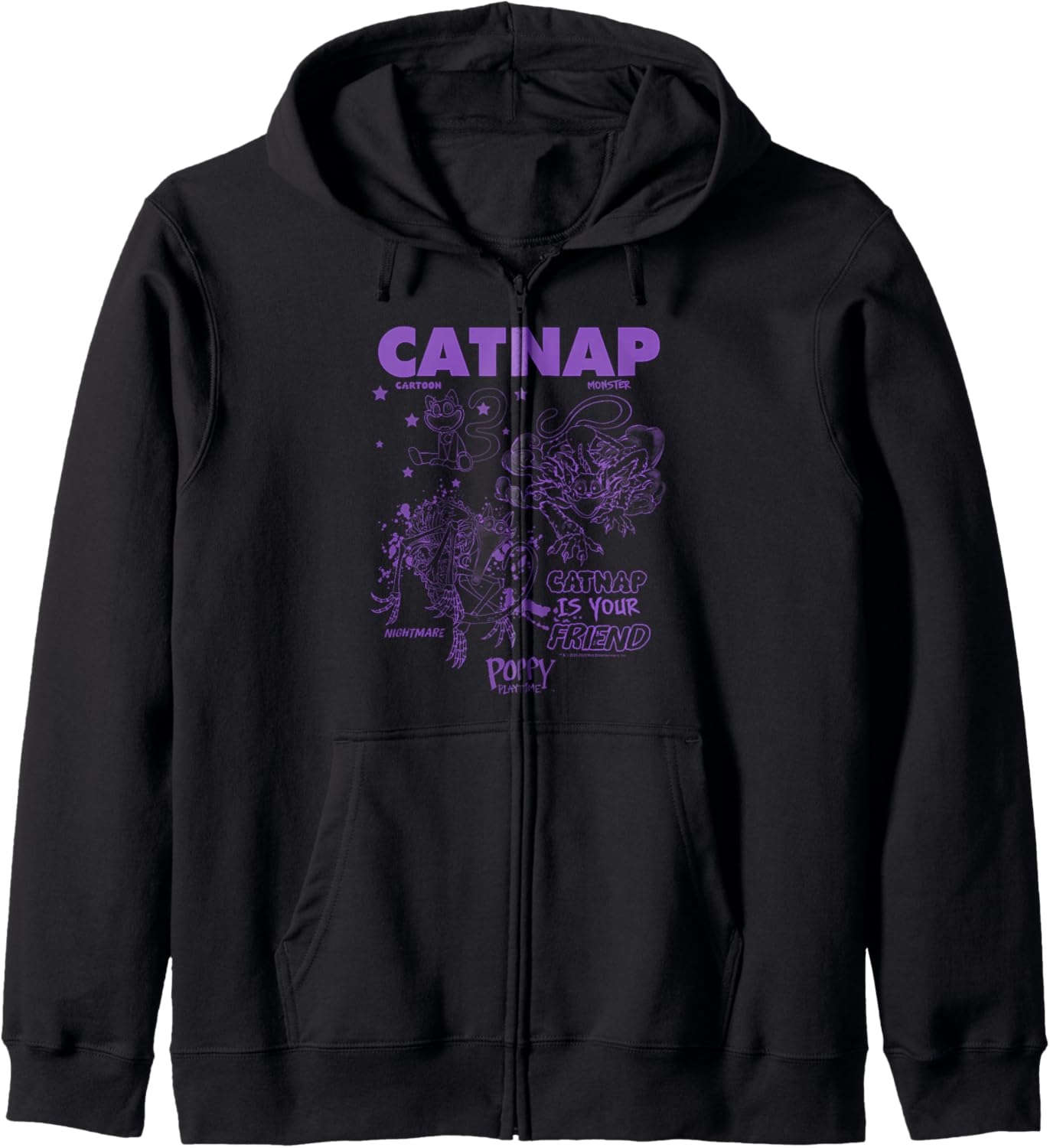 Poppy Playtime Catnap Is Your Friend Cartoon Monster Poster Zip Hoodie