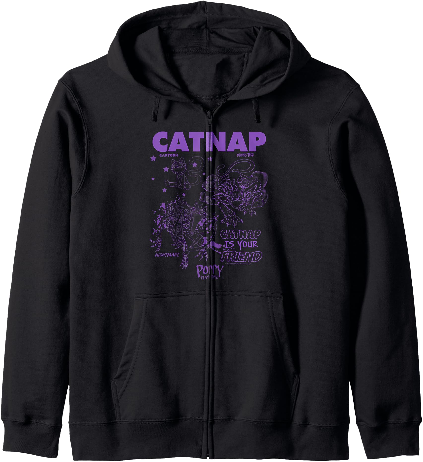 Poppy Playtime Catnap Is Your Friend Cartoon Monster Poster Zip Hoodie