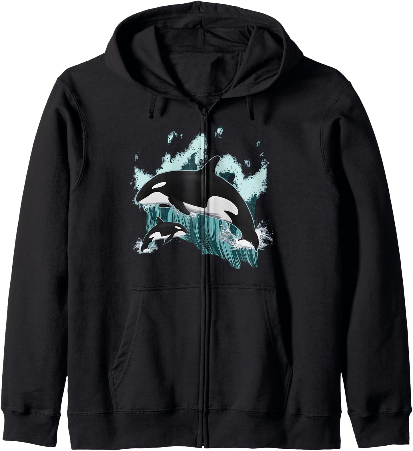 Orca Killer Whale Ocean Men Boys Orca Zip Hoodie