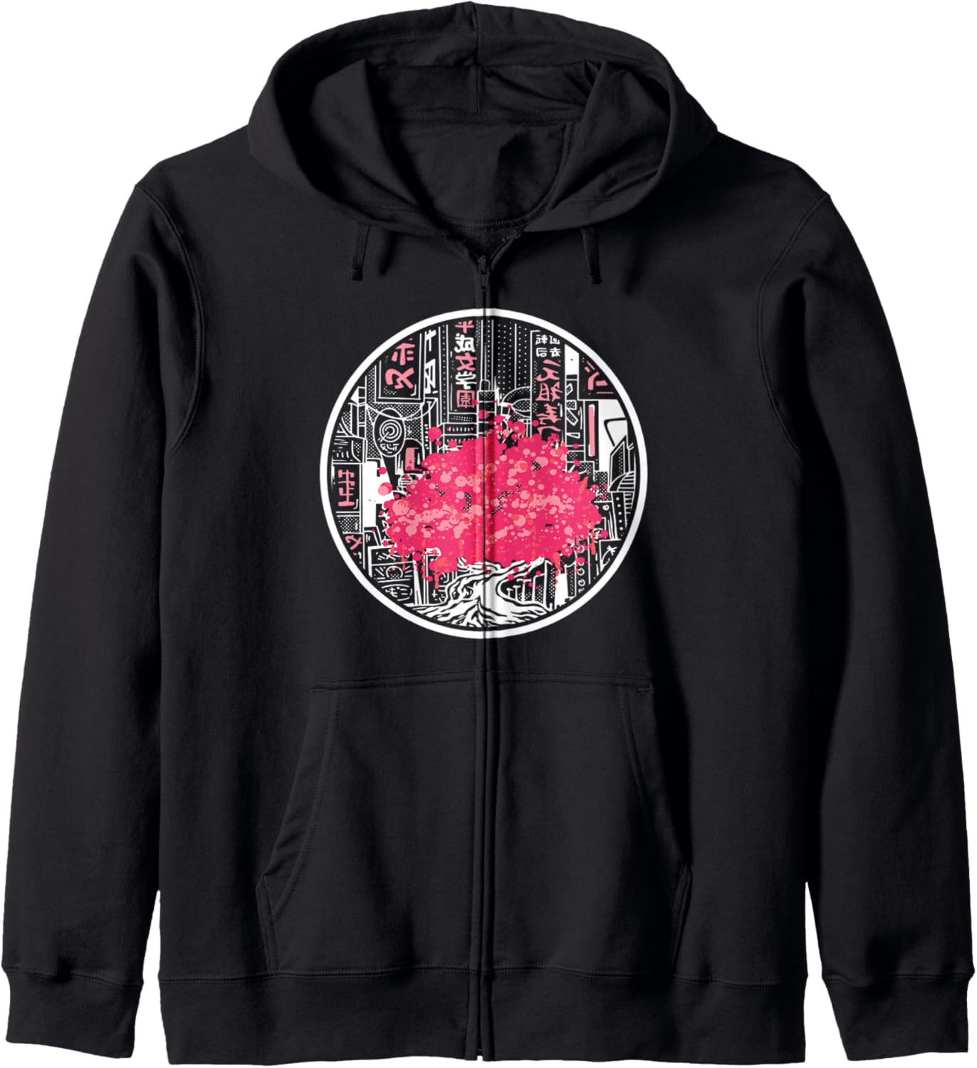 Cherry Blossom Sakura Tree Japanese City Japan Anime Hoodie