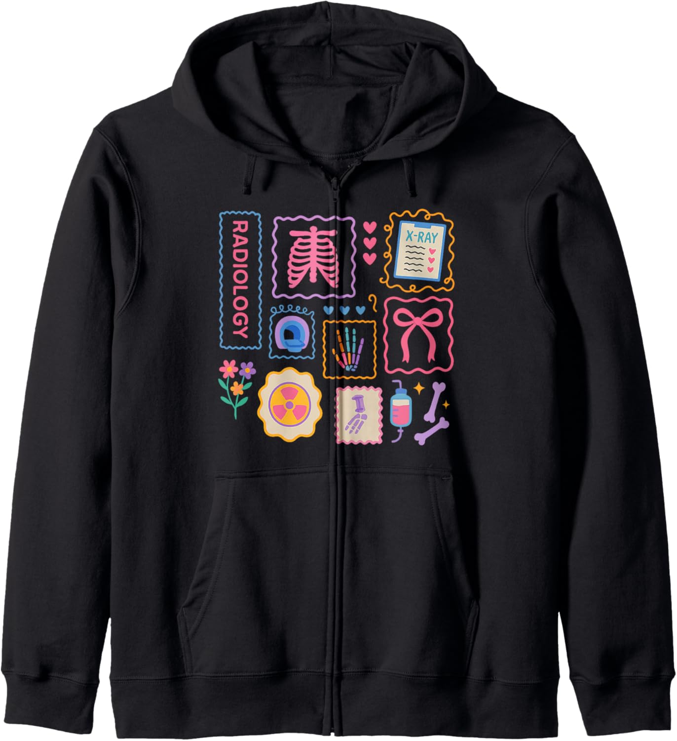Radiology themed design medical professionals and student Zip Hoodie