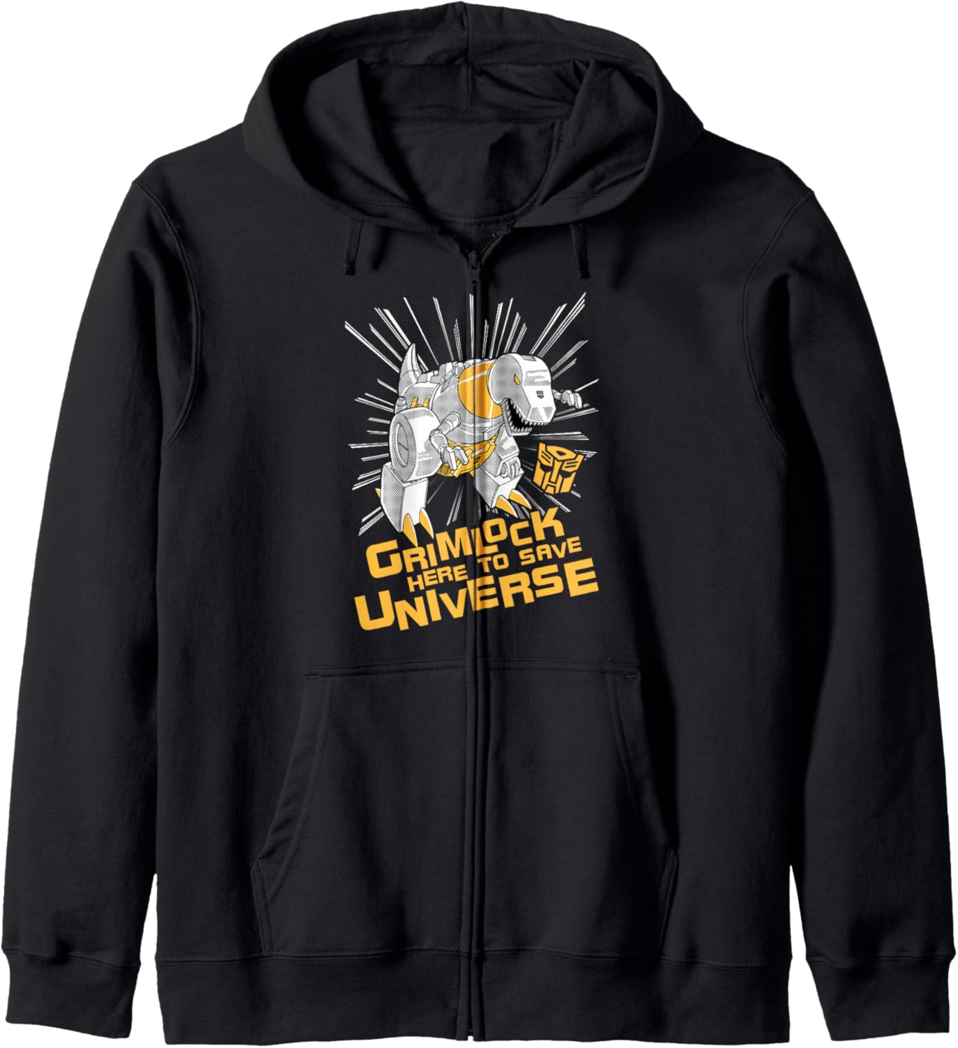 Transformers Grimlock Here To Save Universe Retro Vintage Zip Hoodie