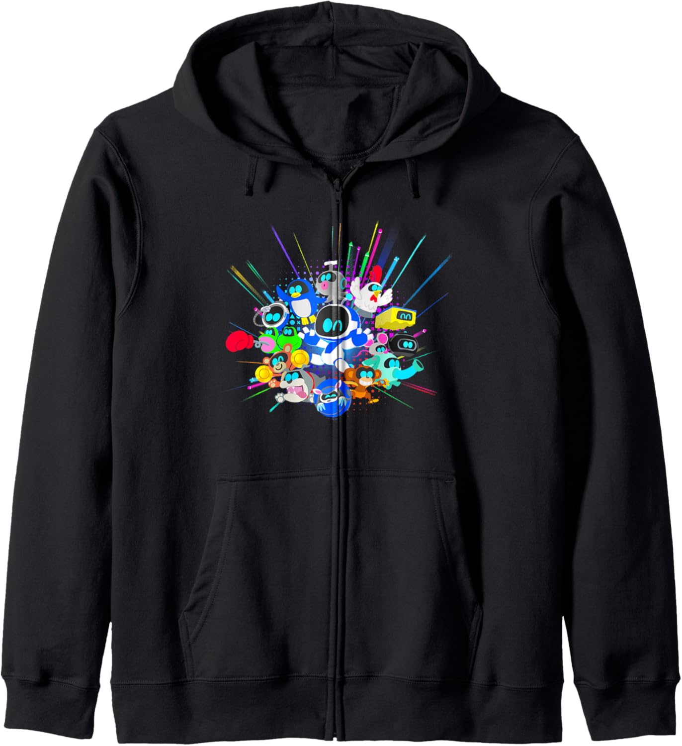 Playstation Astrobot And Friends Power Up Group Shot Zip Hoodie