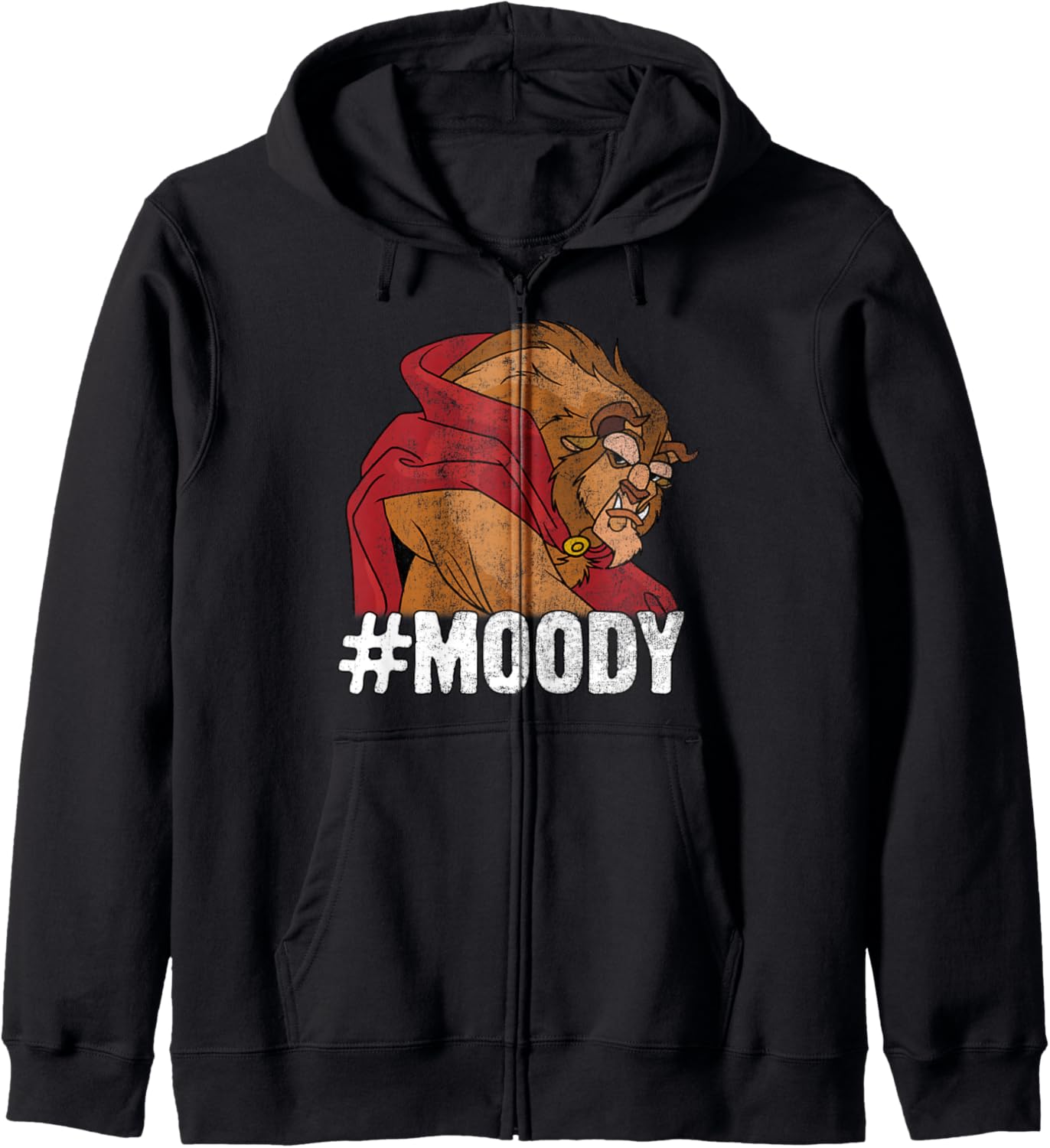 Disney Beauty And The Beast Hashtag Moody Portrait Zip Hoodie