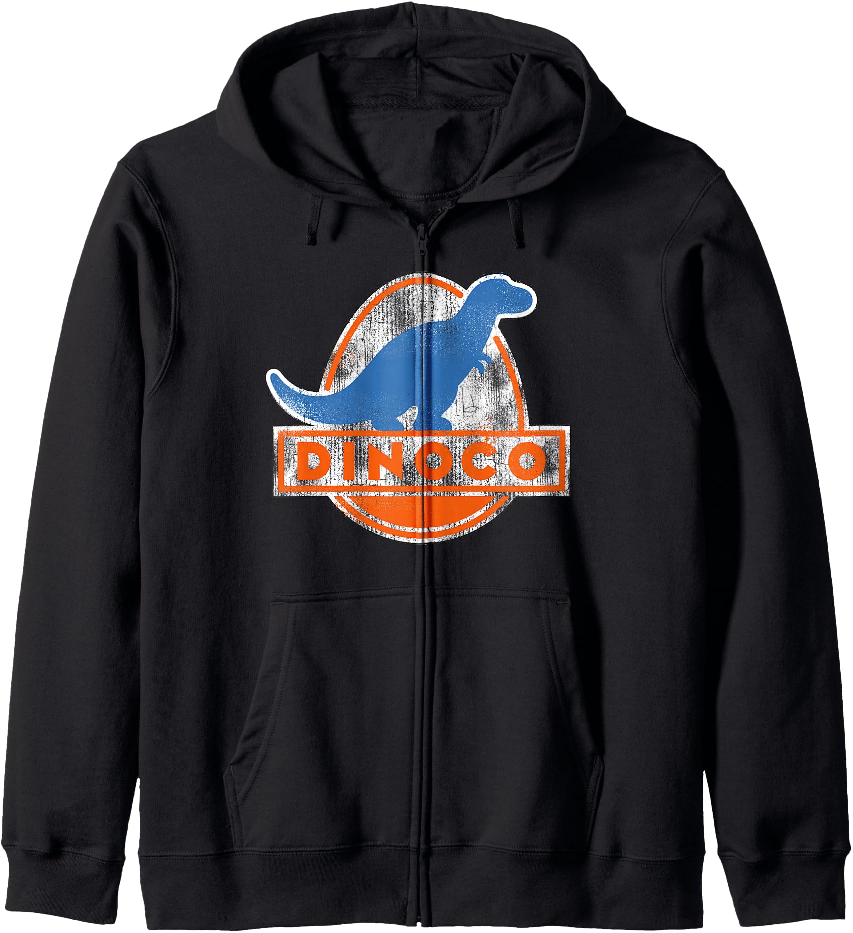 Disney Pixar Cars Iconic Dinoco Vintage Faded Dinosaur Logo Zip Hoodie