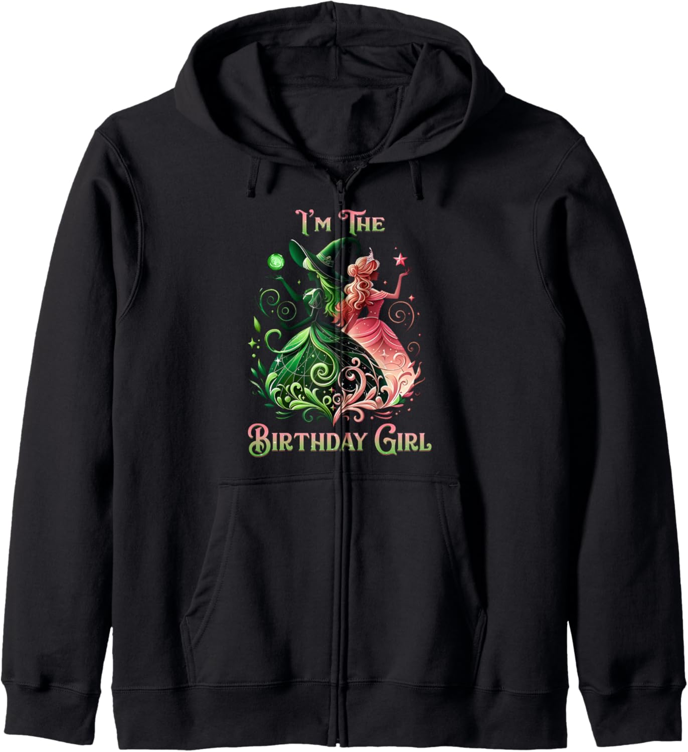 I'm The Birthday Girl Pink And Green Family Matching Zip Hoodie