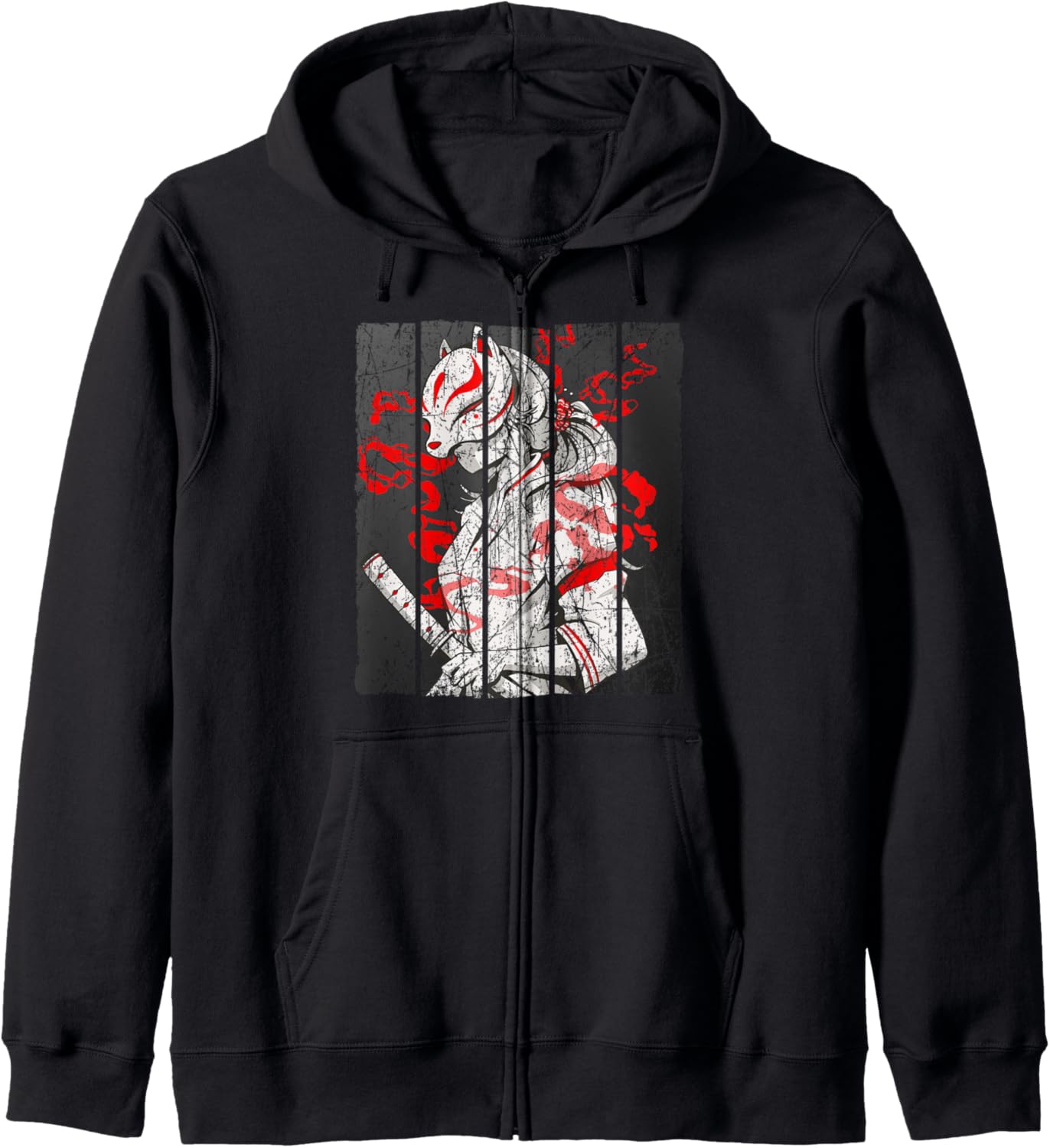 Japanese Mask Fox Aesthetic Kitsune Inari Oni Anime Hoodie