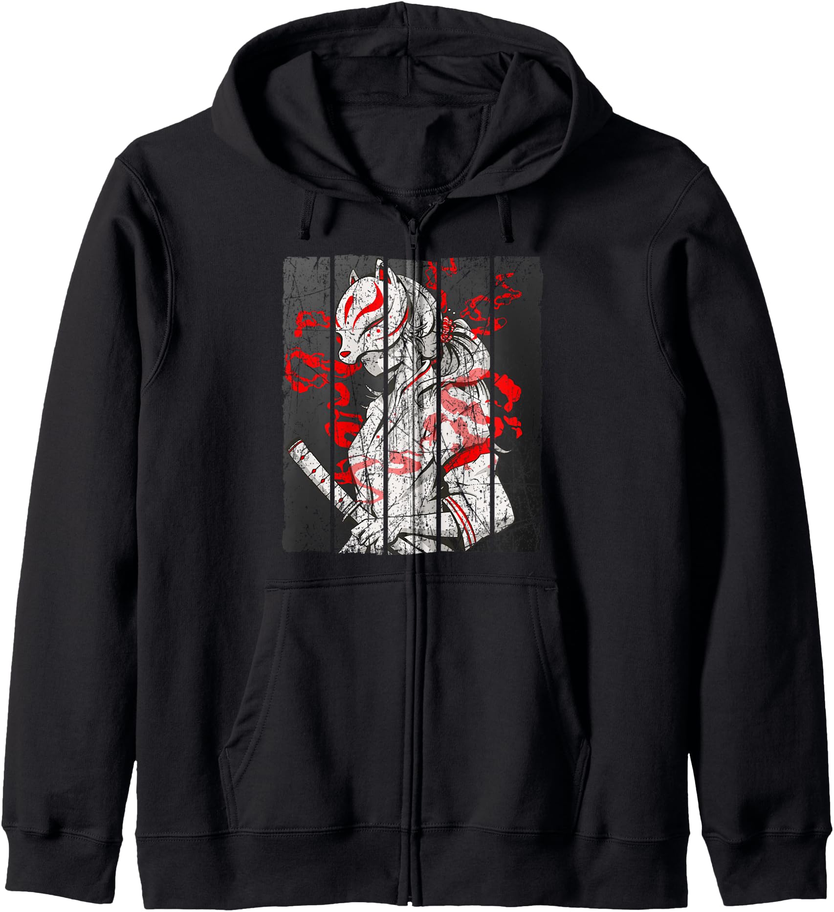 Japanese Mask Fox Aesthetic Kitsune Inari Oni Anime Hoodie