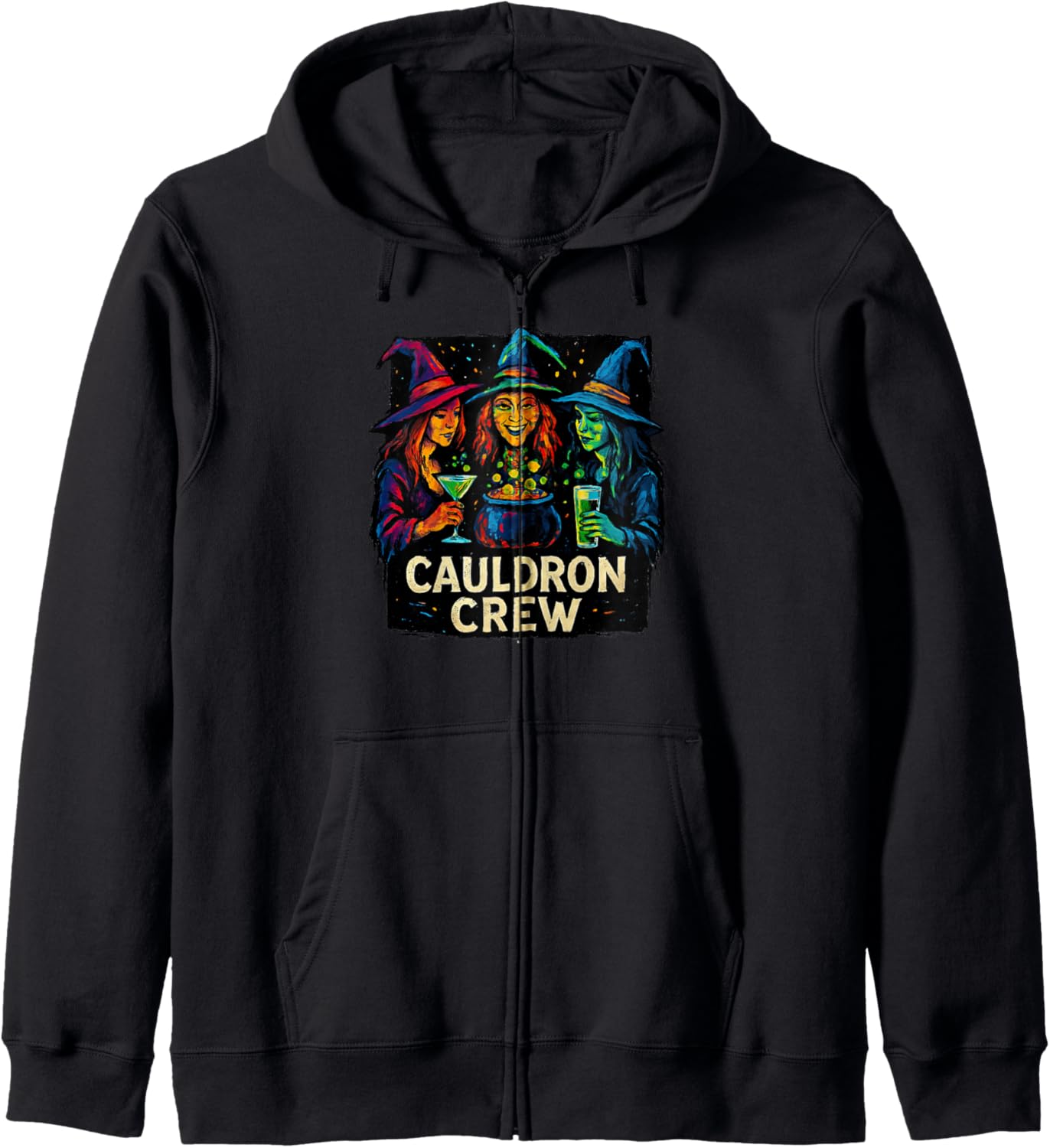 Cauldron Witch Mixologists Witchy Halloween Mixology Zip Hoodie