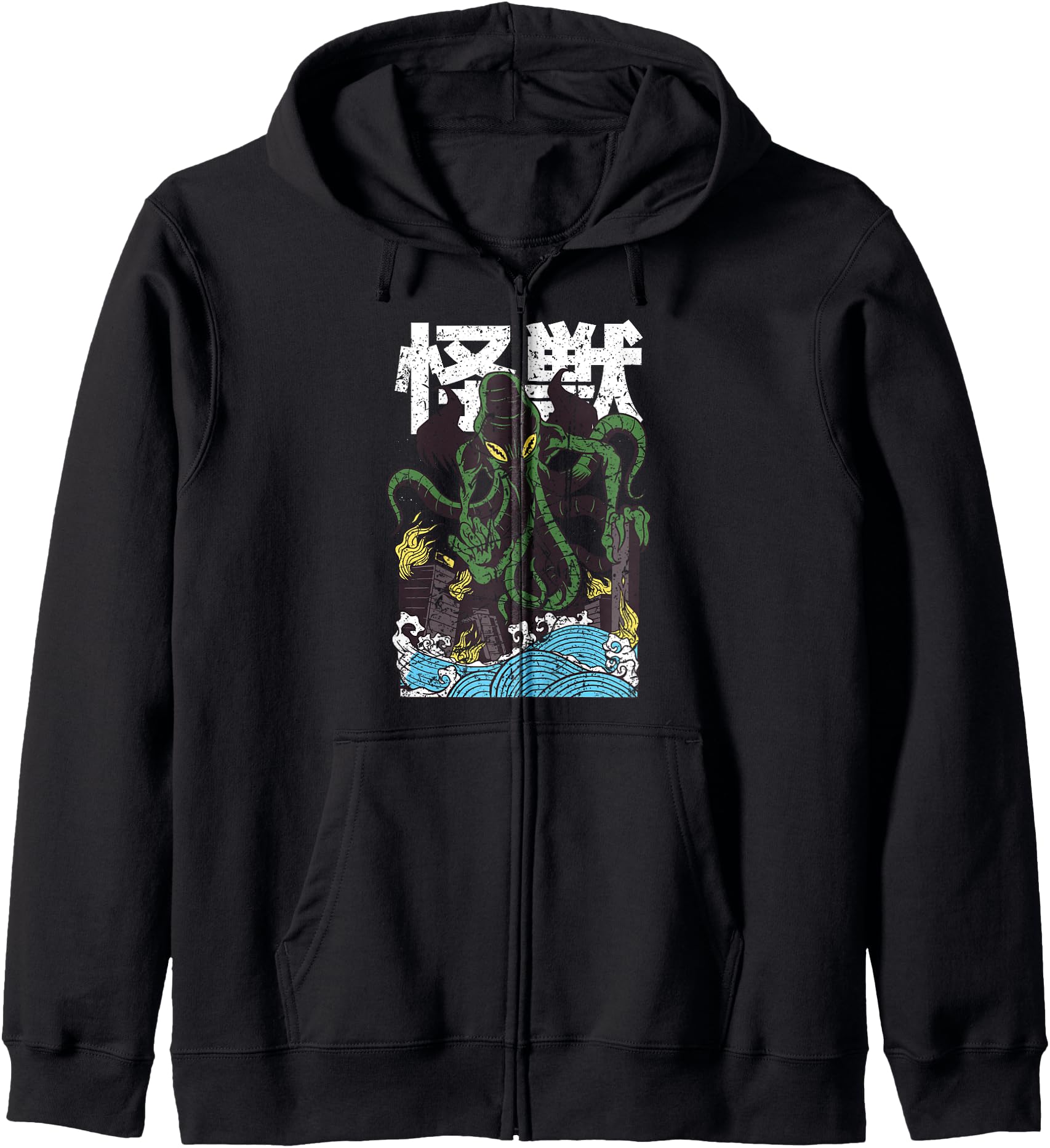 Anime Cthulhu Vintage Japanese Kaiju Horror Art Hoodie