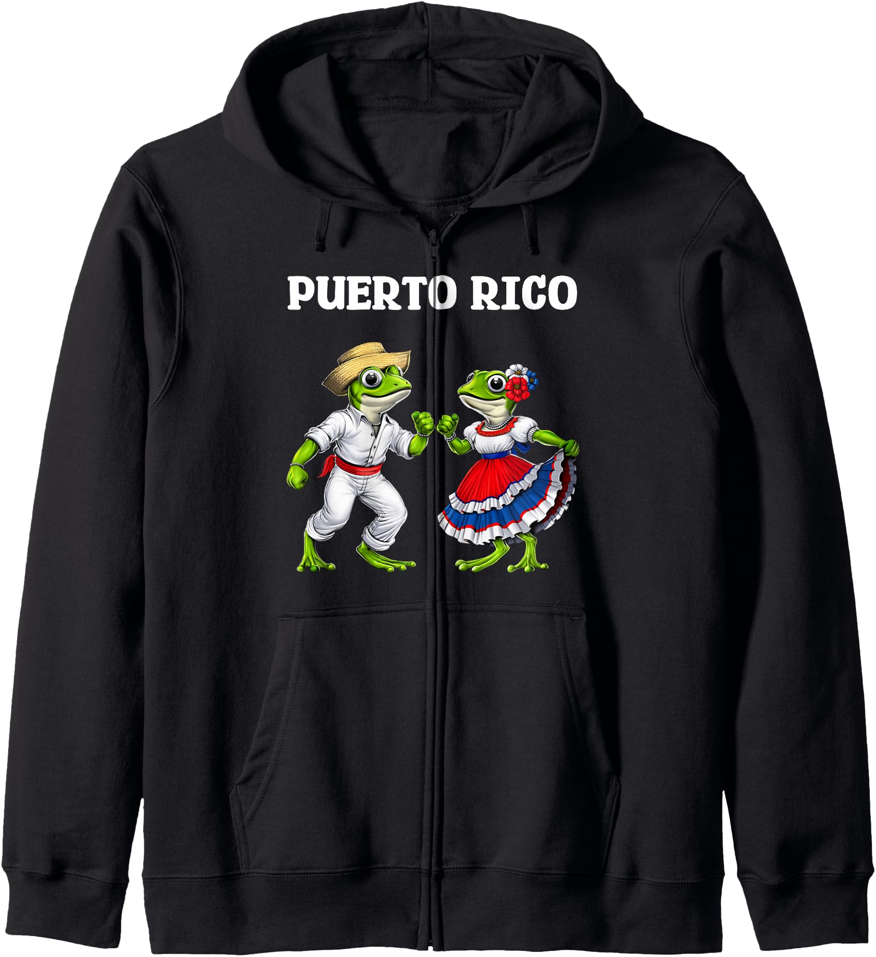 Coqui Frog Puerto Rico Flag Taino Boricua Puerto Rican Zip Hoodie