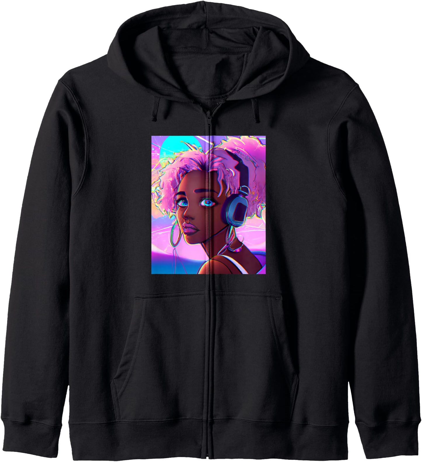 Pastel Aesthetic Anime Girl Synthwave Sad Girl Anime Merch Hoodie
