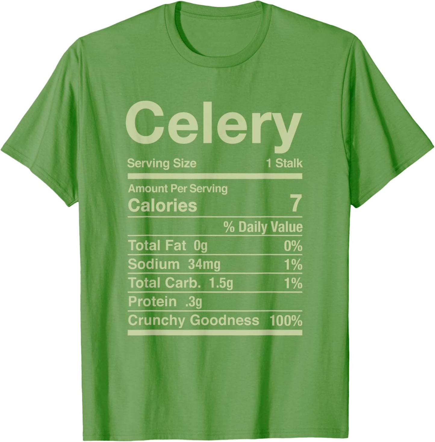 Celery Nutrition Facts Juice Vegetable Thanksgiving Matching T-Shirt