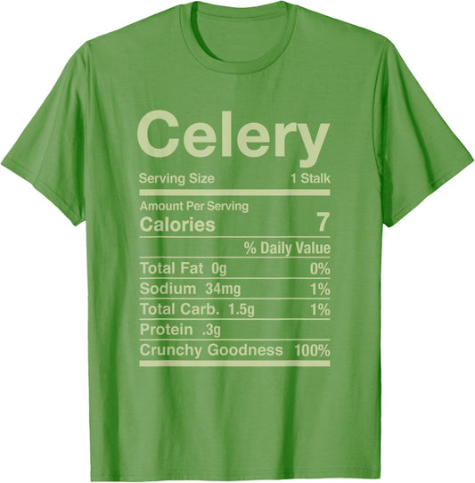 Celery Nutrition Facts Juice Vegetable Thanksgiving Matching T-Shirt