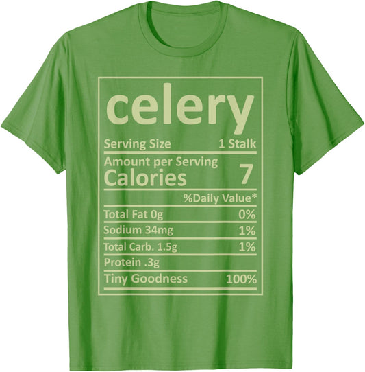 Celery Nutrition Thanksgiving Costume Food Facts Xmas T-Shirt