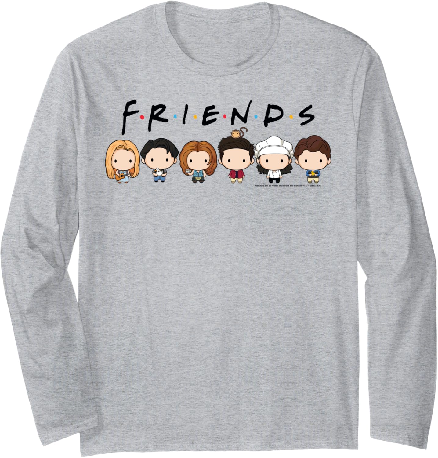 Friends Chibi Group Shot Lineup Long Sleeve