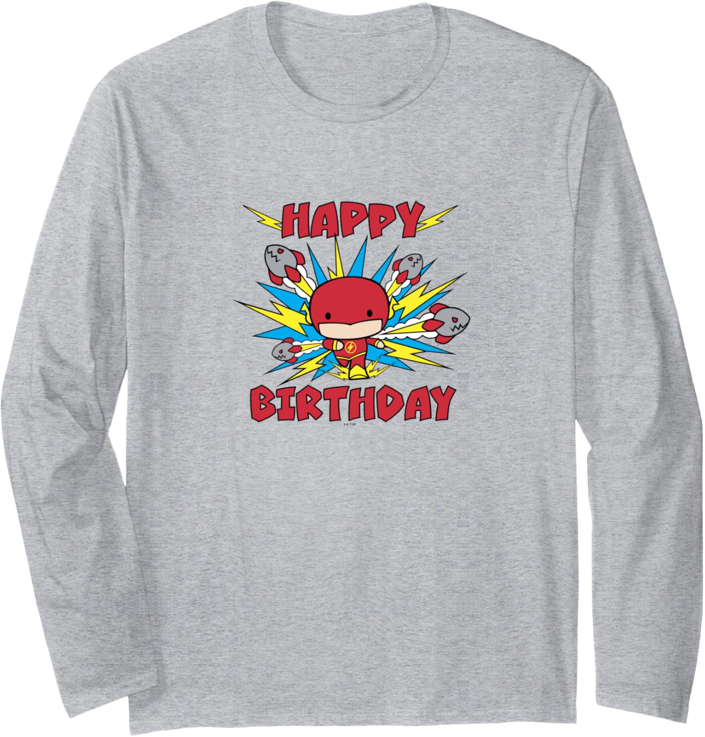 DC Comics Justice League Happy Birthday Chibi Flash Long Sleeve