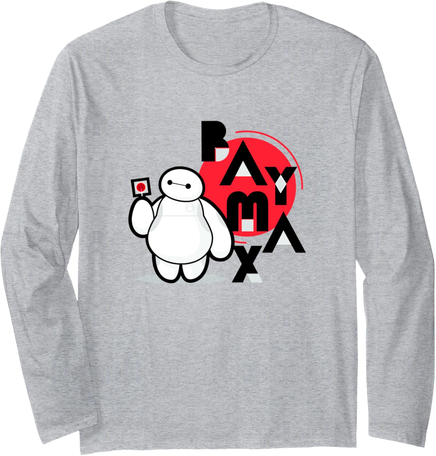 Disney Big Hero 6 Baymax With Lollipop Cute Chibi Shot Long Sleeve