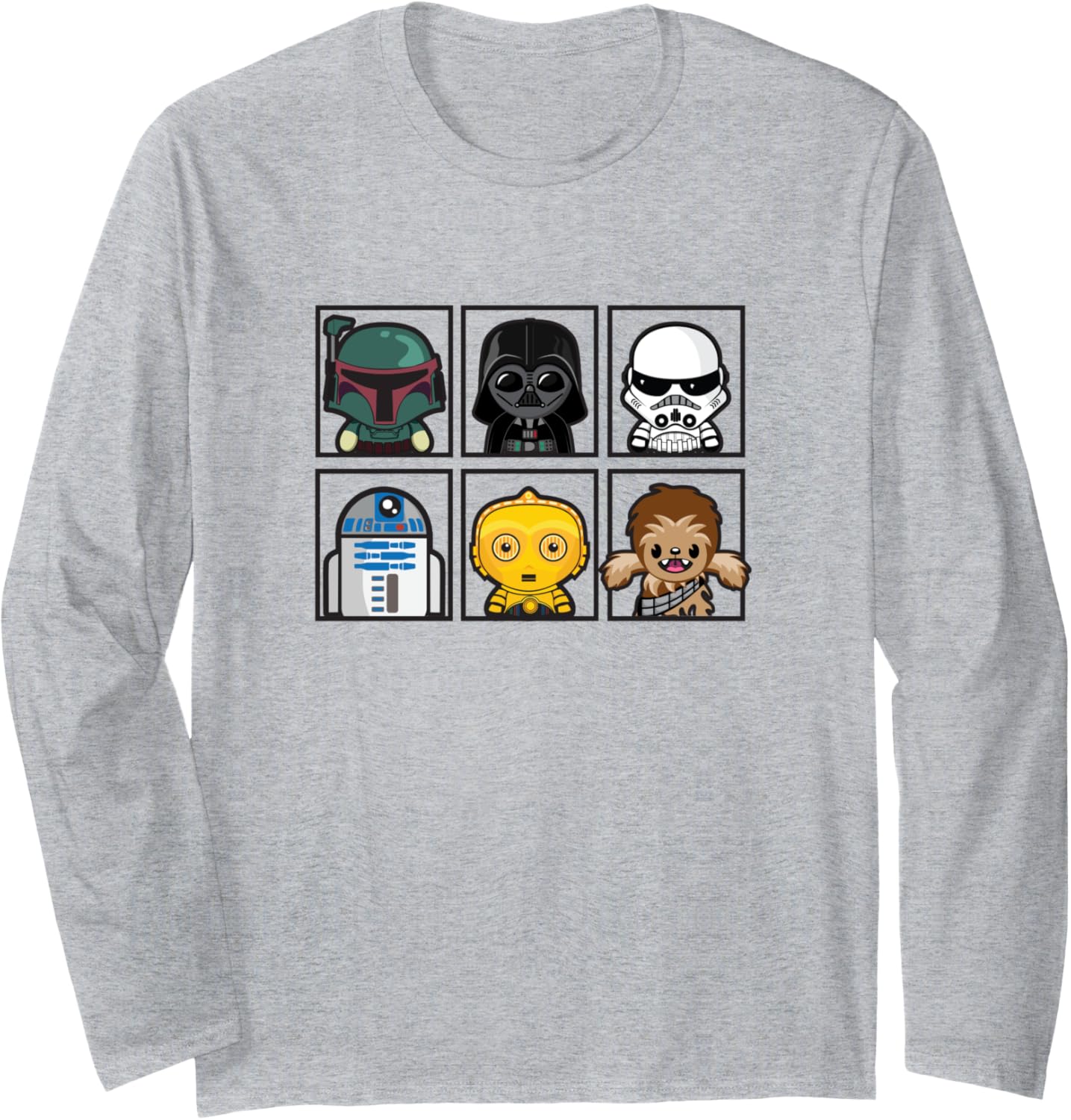 Star Wars Classic Chibi Character Panels Collage Long Sleeve