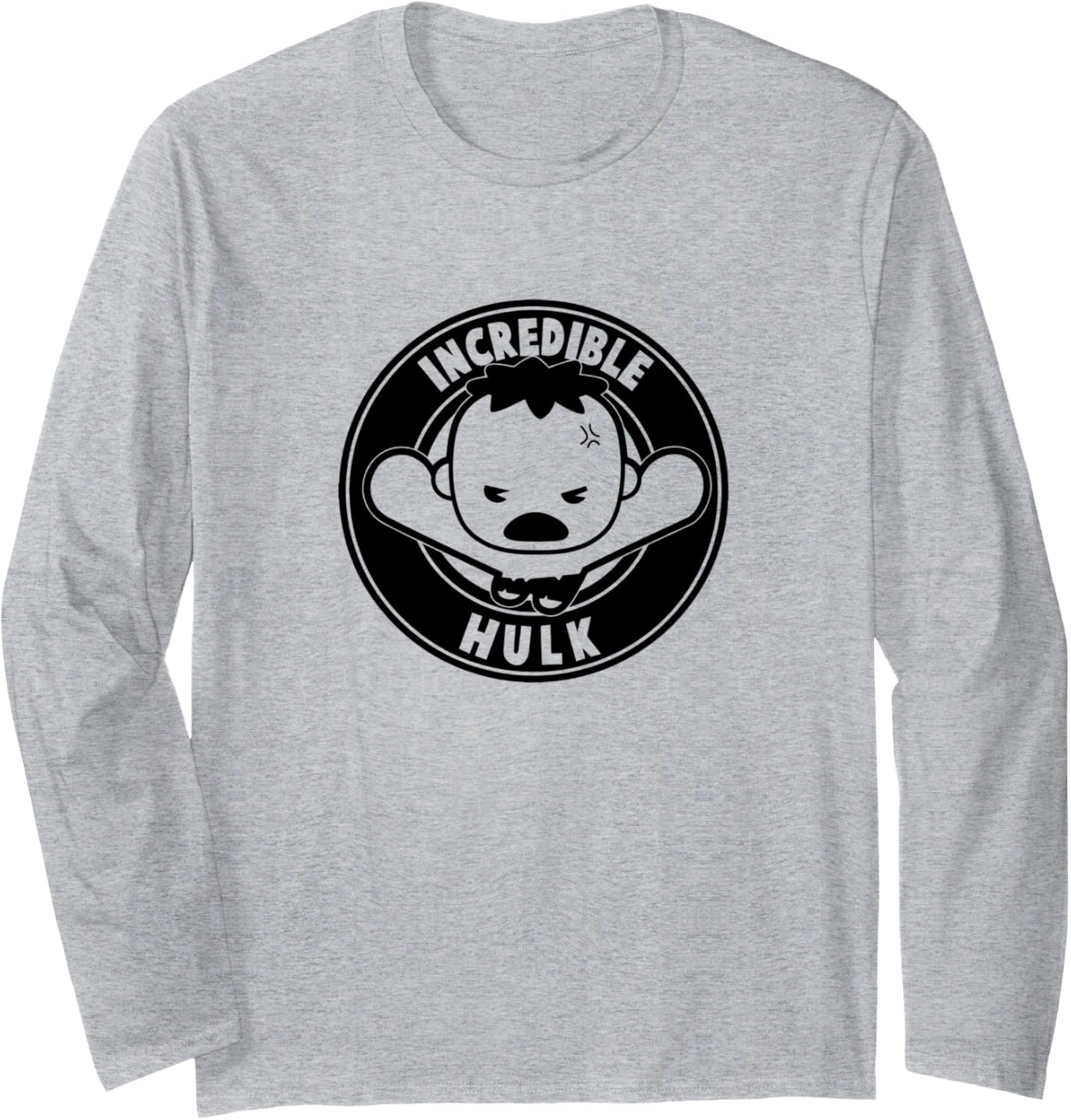 Marvel Kawaii Incredible Hulk Chibi Angry Circle Portrait Long Sleeve