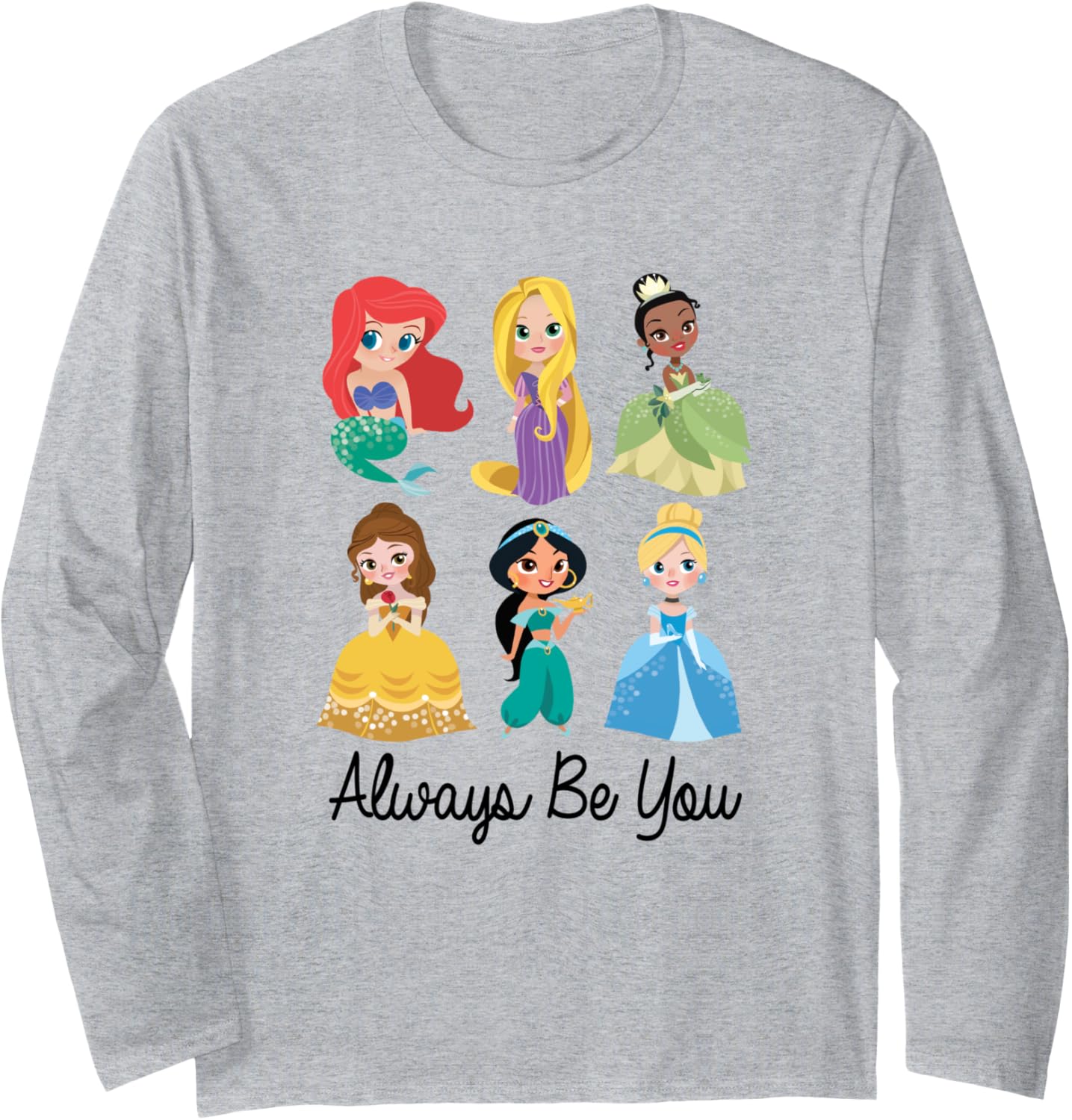 Disney Princess Always Be You Cute Chibi Group Shot Portrait Long Sleeve