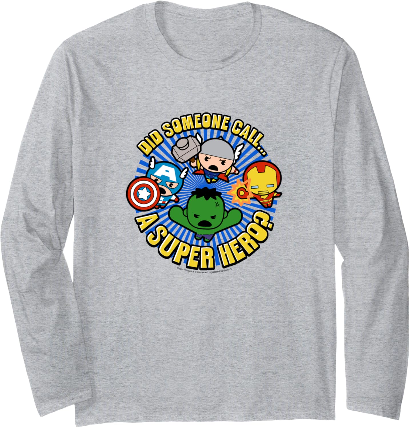 Marvel Kawaii Did Someone Call A Super Hero? Chibi Avengers Long Sleeve