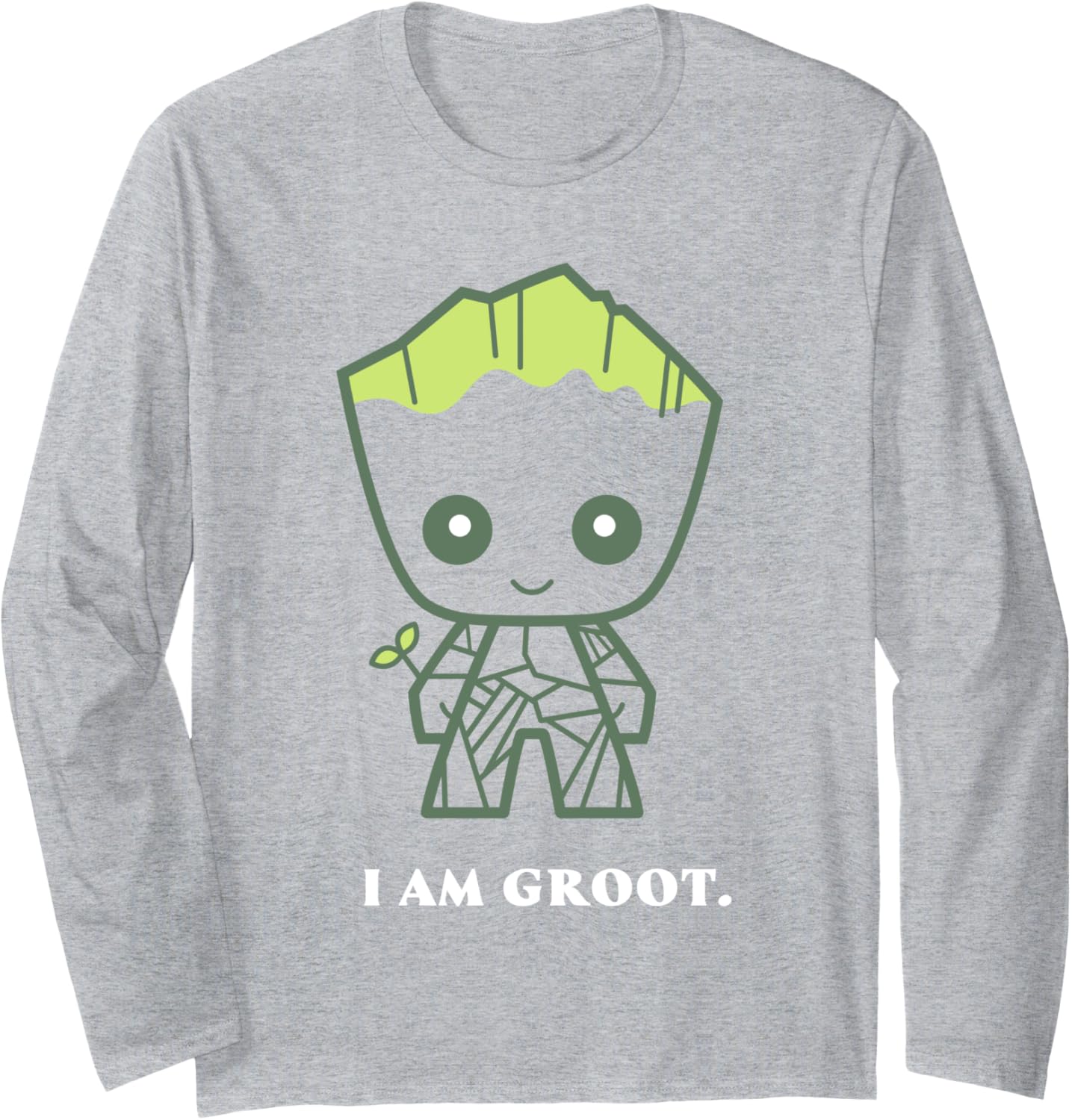 Marvel Comics Retro Classic I Am Groot Chibi Outline Long Sleeve