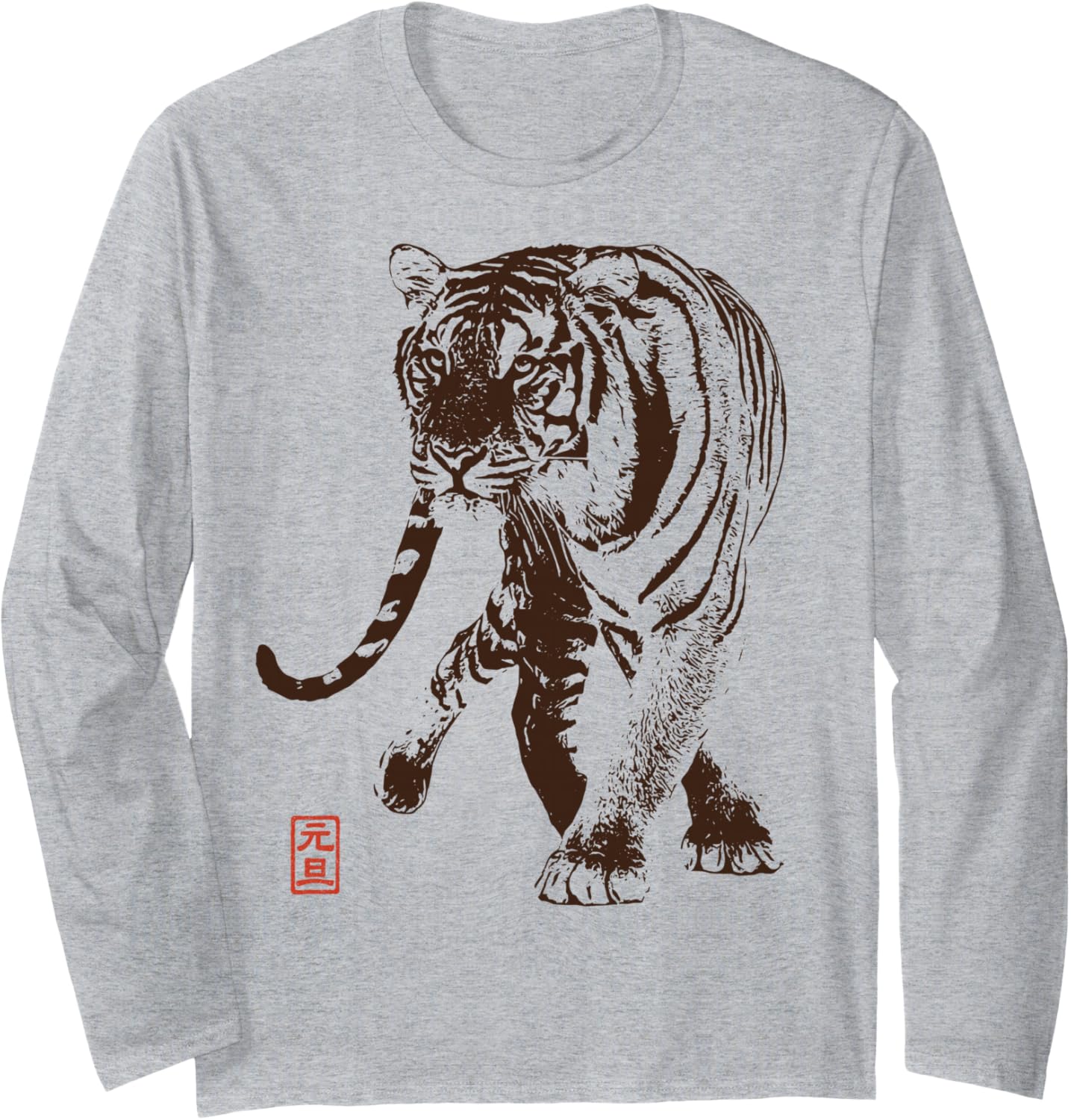 Japanese Aesthetic Asian Vintage Traditional Tiger Long Sleeve