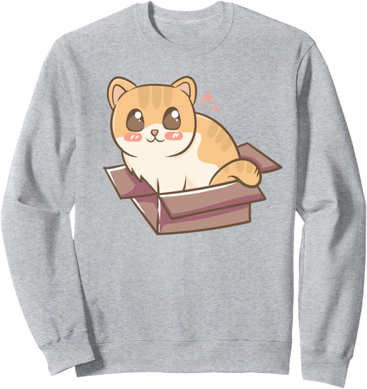 Cat Kitten In A Box - Cute Kawaii Anime Kawaii Japan Sweatshirt