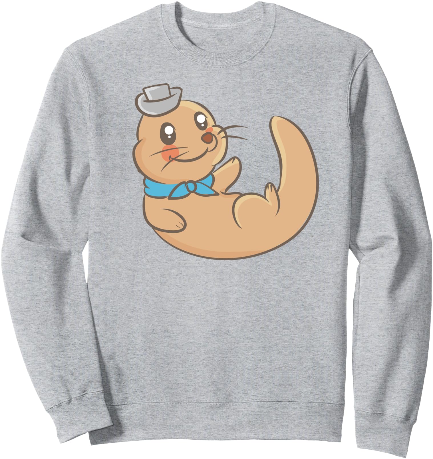 Sea Otter With Hat - Cute Kawaii Anime - Aesthetic Japanese Sweatshirt
