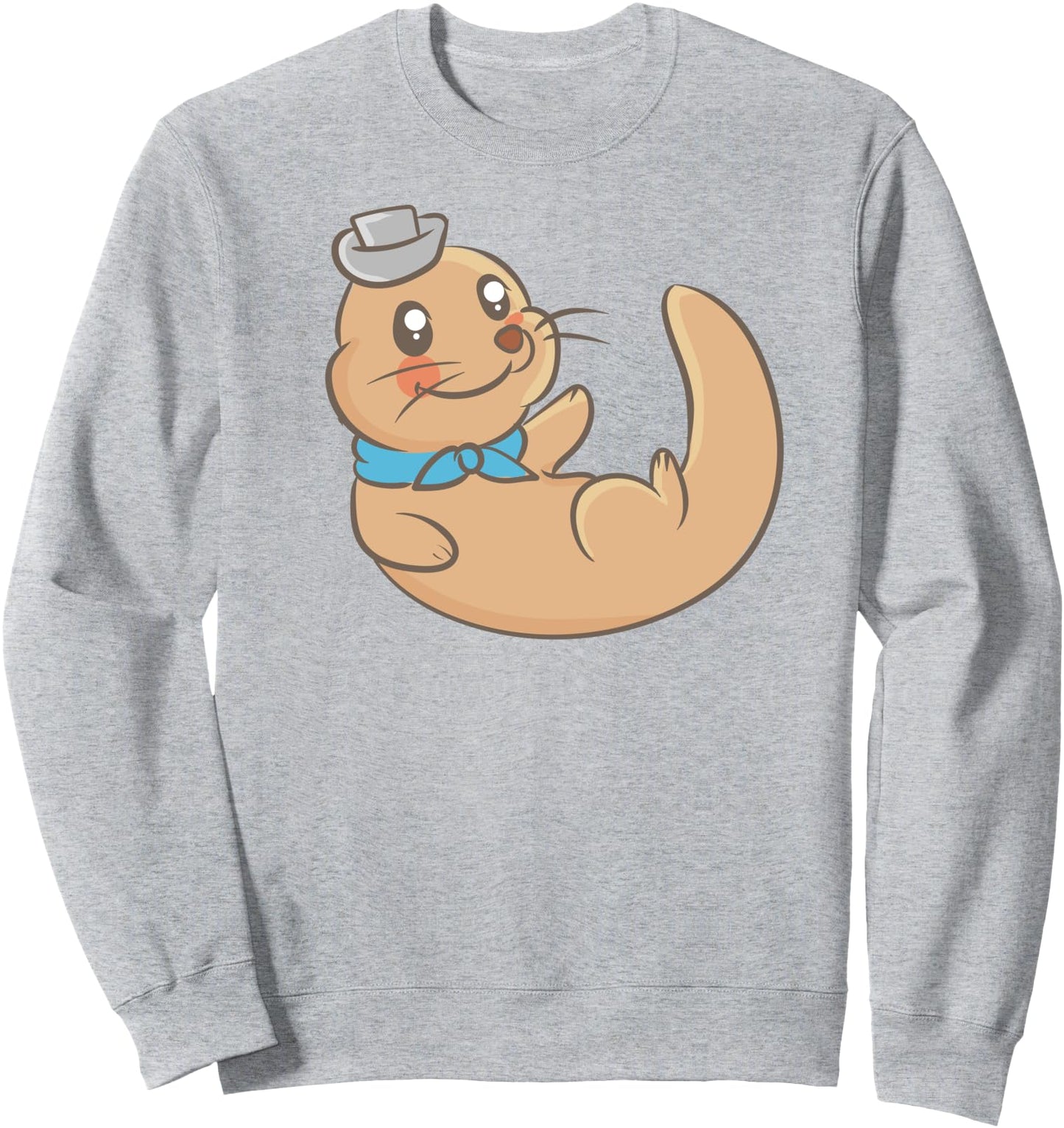 Sea Otter With Hat - Cute Kawaii Anime - Aesthetic Japanese Sweatshirt
