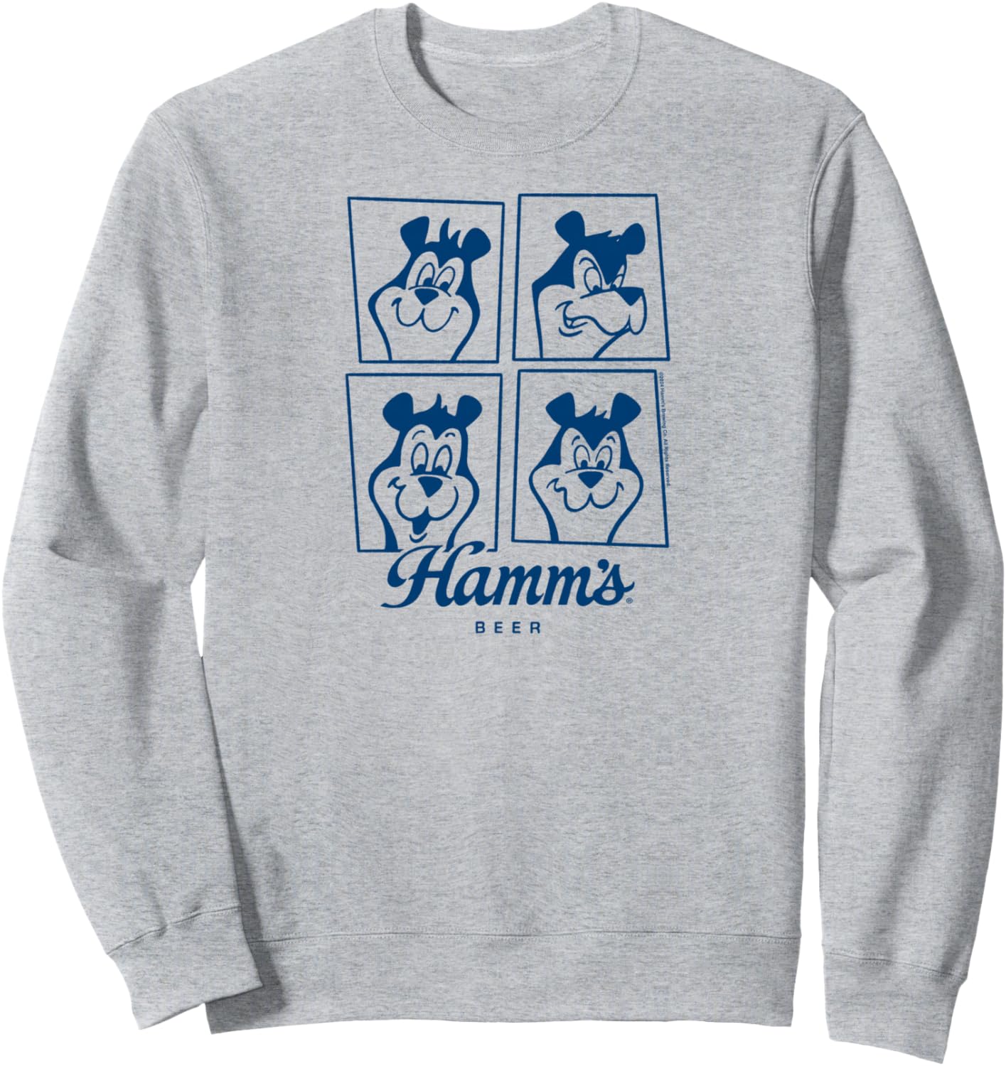 Hamm's - Beer Bear Cartoon Mascot Sascha Face Grid Sweatshirt