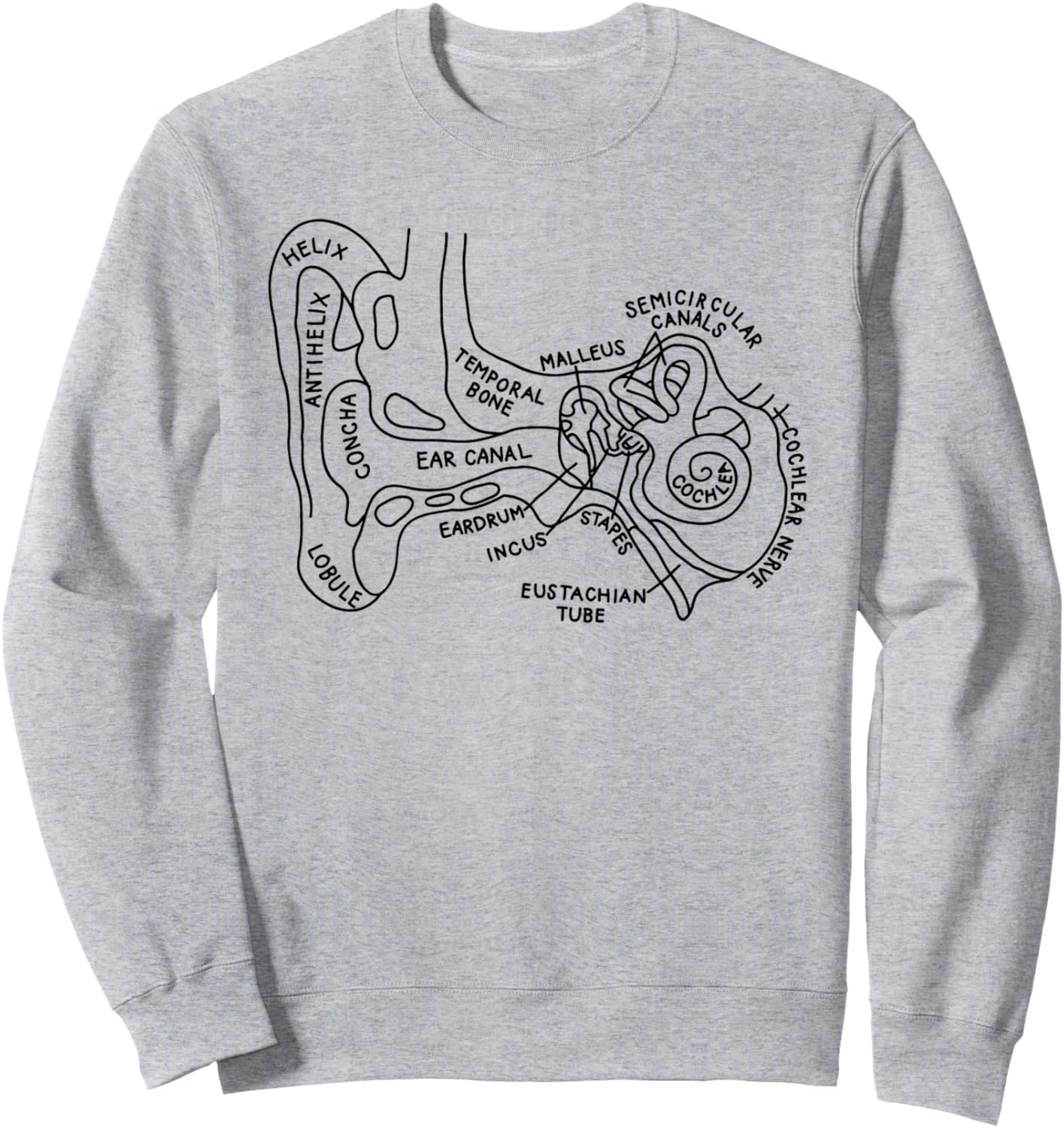 Inner Ear Anatomy Audiology Audiologist Vestibular Therapist Sweatshirt