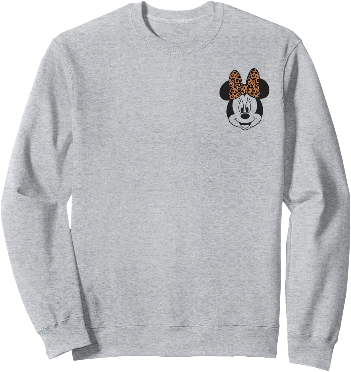 Disney Minnie Mouse Leppard Print Bow Minnie Pocket Logo Sweatshirt