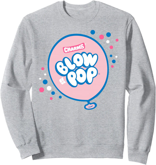Charms Blow Pop Sparkle Balloon Logo Sucker Candy Sweatshirt