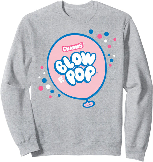 Charms Blow Pop Sparkle Balloon Logo Sucker Candy Sweatshirt