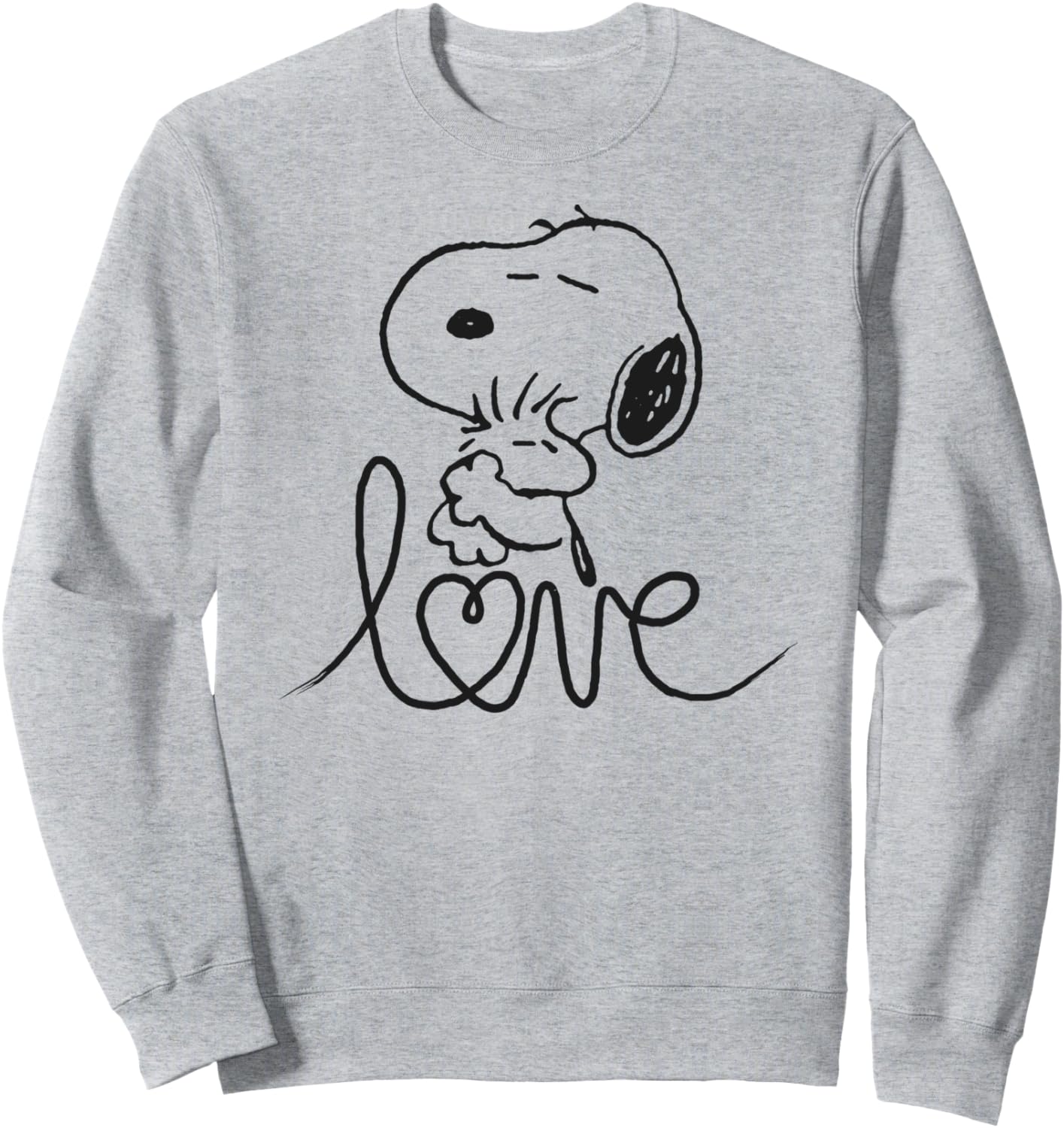 Peanuts Snoopy And Woodstock Love Outline Sweatshirt