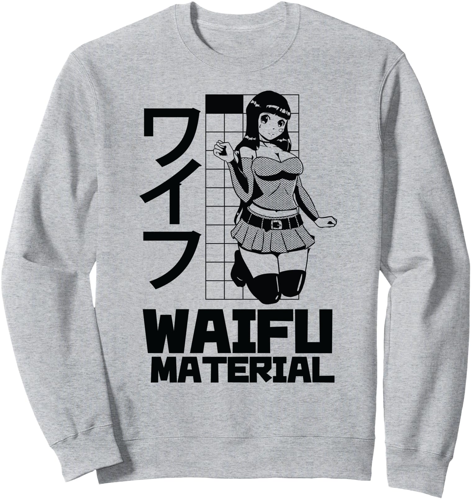 WAIFU Hot Anime Girl Illustration Image Japanese Woman Sweatshirt
