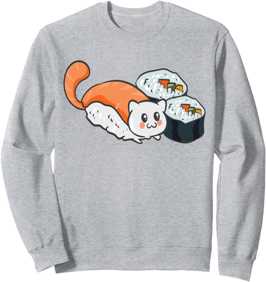 Cat Sushi - Cute Kawaii Anime Japanese Kitten Kawaii Sweatshirt