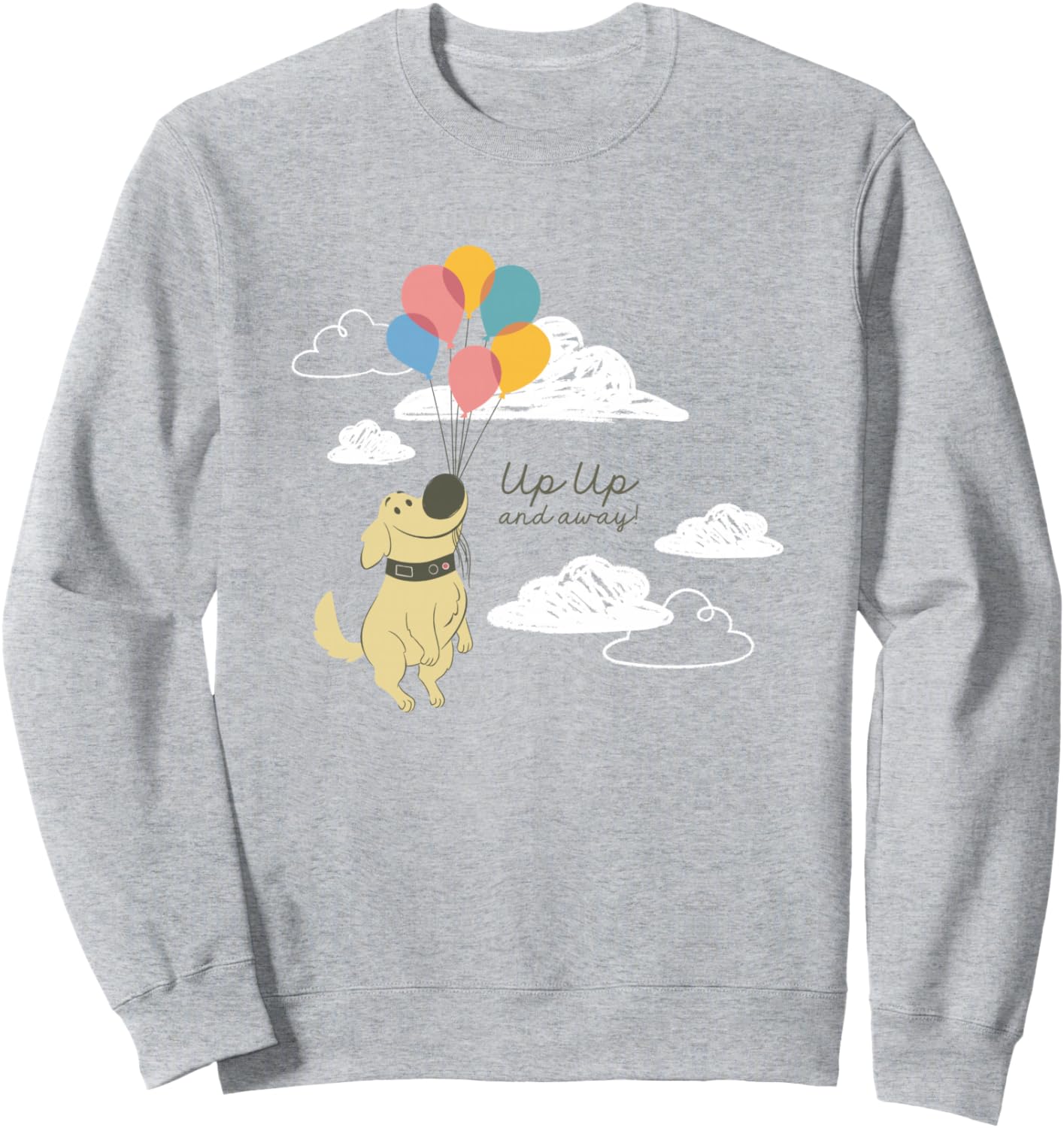 Disney Pixar Up Cute Dug Up Up And Away! Big Chest Logo Sweatshirt