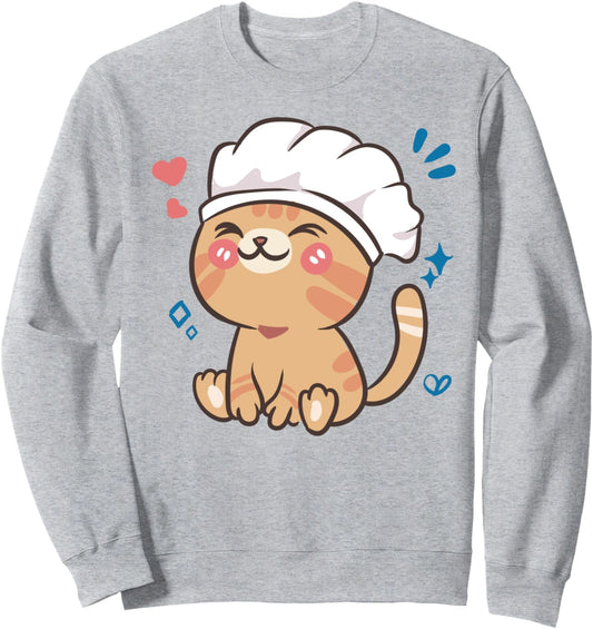 Cat Chef Cook - Cute Kawaii Anime Aesthetic Sweatshirt