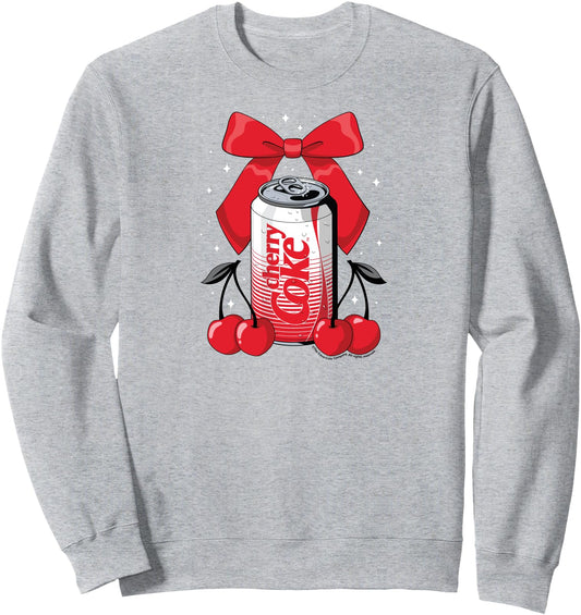 Cherry Coke - Can with Red Coquette Bow and Cherries Sweatshirt